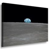 Mond Aussicht auf Erde Leinwandbild AKArt Bilder Mehrfarbig Kunstdruck Wandbild