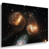 Drei Galaxien Leinwandbild AK Art Bilder Mehrfarbig Kunstdruck XXL Wandbild TOP