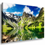 Gebirge See Leinwandbild AK Art Bilder Mehrfarbig Wandbild Kunstdruck TOP XXL 3