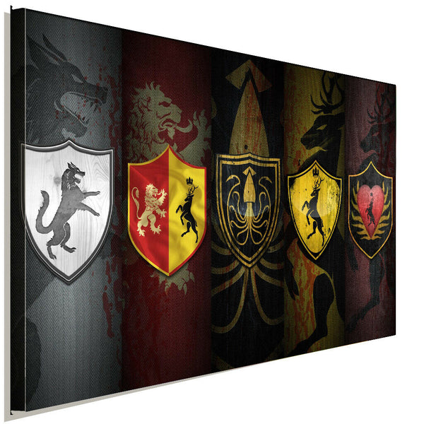 Game of Thrones GOT Hauser II Leinwandbild AK ART Kunstdruck Wandbild Wanddeko