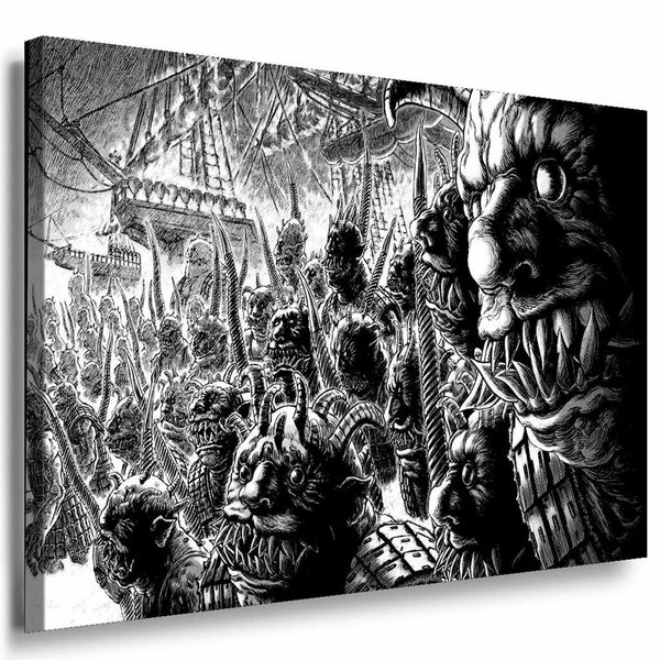 Piraten Teufel Soldaten Leinwandbild AK Art Bilder SchwarzWeis Kunstdruck XXL