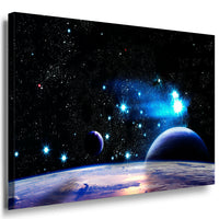Planet Weltraum Leinwandbild AK Art Bilder Mehrfarbig Wandbild Kunstdruck XXL 1