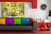 Pokemon GO Pikachu Emolga DedenneMinun Cydaqui Pachirisu Leinwandbild Kunstdruck