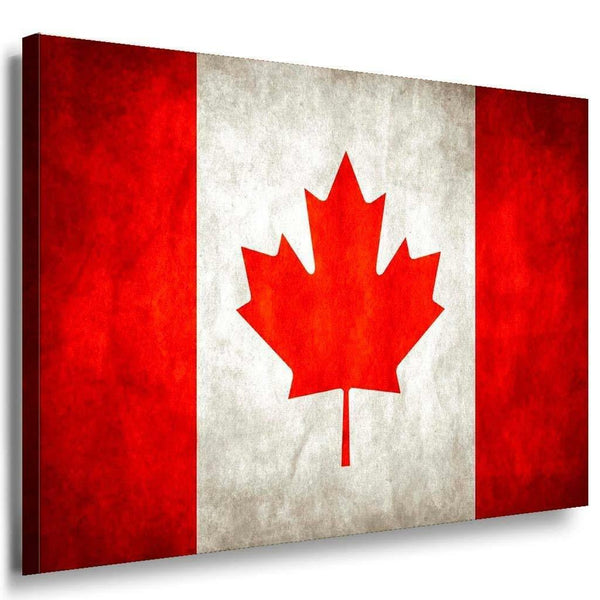 Flagge Kanada Leinwandbild AK Art Bilder Mehrfarbig Kunstdruck Wandbild TOP XXL