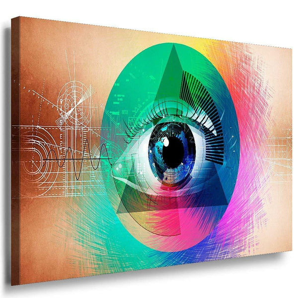 Auge Abstrakt Leinwandbild AK Art Bilder Mehrfarbig Wandbild TOP XXL