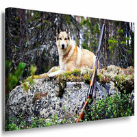 Jagdhund Leinwandbild AK Art Bilder Mehrfarbig Wandbild Kunstdruck Wanddeko XXL