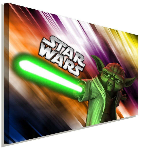 Star Wars Master Yoda Lichtschwert Leinwandbild AK Art Studio Wanddeko Wandbild