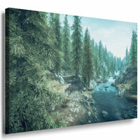 Skyrim Landschaft Wald Leinwandbild AK Art Bilder Mehrfarbig Kunstdruck Wandbild