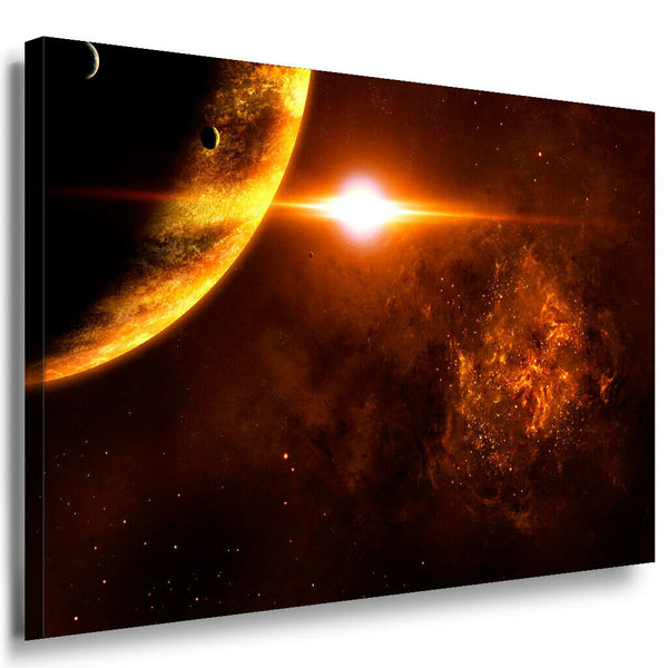 Sonne Planet Leinwandbild AK Art Bilder Mehrfarbig Kunstdruck XXL Wandbild TOP