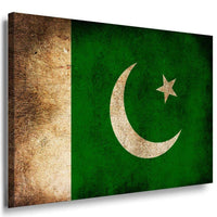 Flagge Pakistan Leinwandbild AK Art Bilder Mehrfarbig Kunstdruck Wandbild XXL