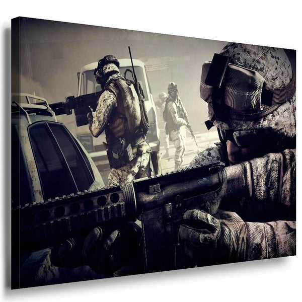 Militar Soldaten Game Battlefield Leinwand LaraArt Bilder Kunstdruck Premium XXL
