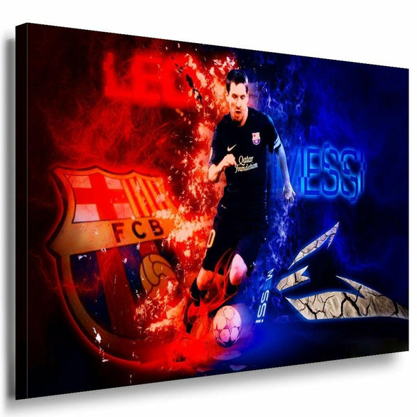 FC Barcelona Messi Leinwandbild AK Art Bilder Mehrfarbig Wandbild TOP Geschenk