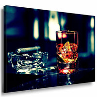 Kunstdruck Whisky Ziggare Cigarlounge Leinwandbild LaraArt Bilder