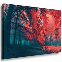 Herbst Baum Rot Leinwandbild AK Art Bilder Mehrfarbig Kunstdruck XXL Kunstdruck