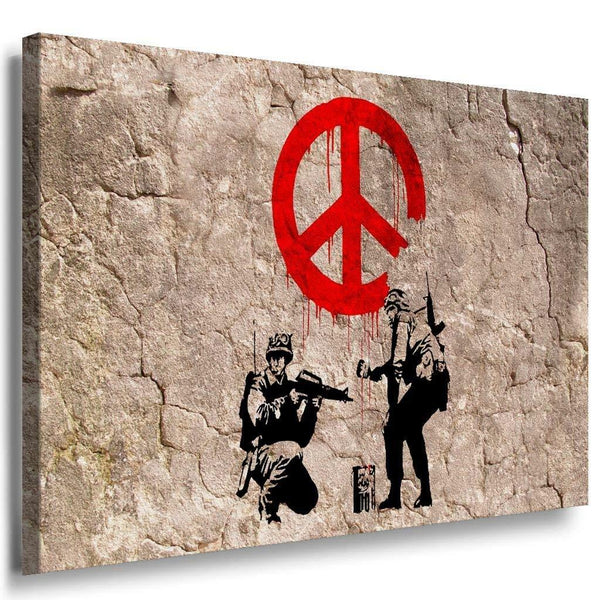 Soldaten Banksy Leinwandbild AK Art Bilder Kunstdruck XXL Streetart Premium TOP