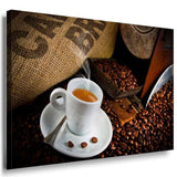 Kaffe Kaffebohnen Tasse Leinwandbild AK Art Bilder Mehrfarbig Kunstdruck TOP XXL 3