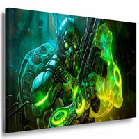 Bio Kampfer Game Grun Leinwandbild LaraArt Bilder Leinwand Bild Mehrfar