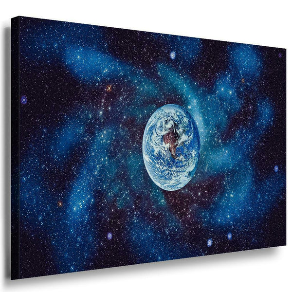 Erde Weltall Sterne Leinwandbild AK Art Bilder Mehrfarbig Kunstdruck Wandbild