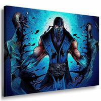 Mortal Kombat Sub Zero Ninja Leinwandbild AK Art Bilder Mehrfarbig Wandbild TOP