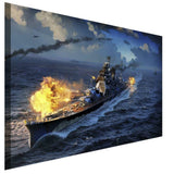 Kriegsschiff Meer Leinwandbild AK Art Bilder Wanddeko Wandbild Kunstdruck XXL