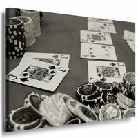 Poker karten Game Leinwandbild AK Art Bilder Leinwand Bild Mehrfarbig TOP