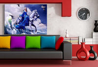 Marchen Madchen auf dem Pferd Leinwandbild AK Art Bilder Mehrfarbig Wandbild
