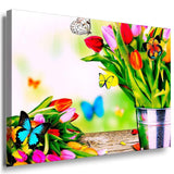 Tulpen Blume Leinwandbild AK Art Bilder Mehrfarbig Wandbild Kunstdruck TOP XXL