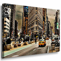 New York Leinwandbild AK Art Bilder Mehrfarbig Wandbild Wanddeko Kunstdruck XXL