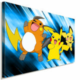 Pokemon GO Pikachu Pichu Raichu Leinwandbild AK ART Wanddeko Wandbild Kunstdruck