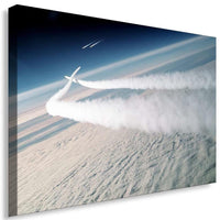 Himmel Kondensstreifen Leinwandbild AK Art Bilder Leinwand Bild Mehrfarbig
