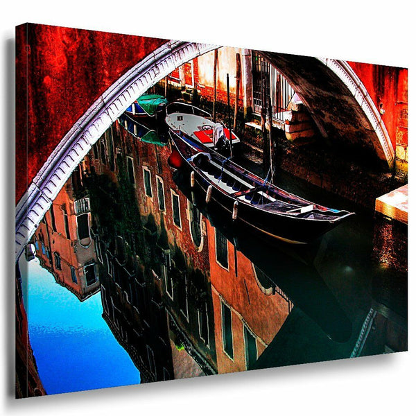 Venedig Leinwandbild AK Art Bilder Mehrfarbig Wandbild Kunstdruck Wanddeko XXL