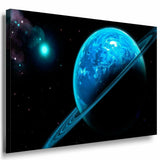 Planet Ring Stern Blau Leinwandbild AK Art Bilder Mehrfarbig Kunstdruck XXL TOP