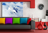 Berge im Nebel Leinwandbild AK Art Bilder Mehrfarbig Wandbild Kunstdruck TOP XXL