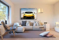 Lamborghini Gelb Leinwandbild AK ART Kunstdruck Mehrfarbig Wandbild Wanddeko XXL