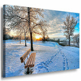 Winter Park Leinwandbild AK Art Bilder Mehrfarbig Wandbild Kunstdruck Wanddeko