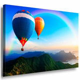 Luftballon Gebirge Leinwandbild AK Art Bilder Mehrfarbig Wandbild Kunstdruck