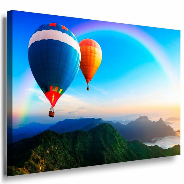 Luftballon Gebirge Leinwandbild AK Art Bilder Mehrfarbig Wandbild Kunstdruck