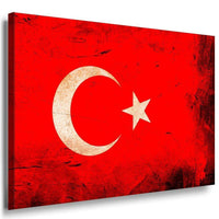 Flaggen Turkei Leinwandbild AK Art Bilder Mehrfarbig Kunstdruck Wandbild TOP XXL