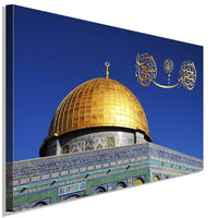 Al Aqsa Moschee Jerusalem Gold Islam Hadith Leinwandbild AK ART Wanddeko TOP XXL