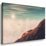 AK Art Bilder Nebel Sonne Landschaft Leinwandbild Mehrfarbig Kunstdruck Wandbild