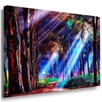 Zauberhafte Wald Leinwandbild AK Art Bilder Mehrfarbig Wandbild Kunstdruck XXL