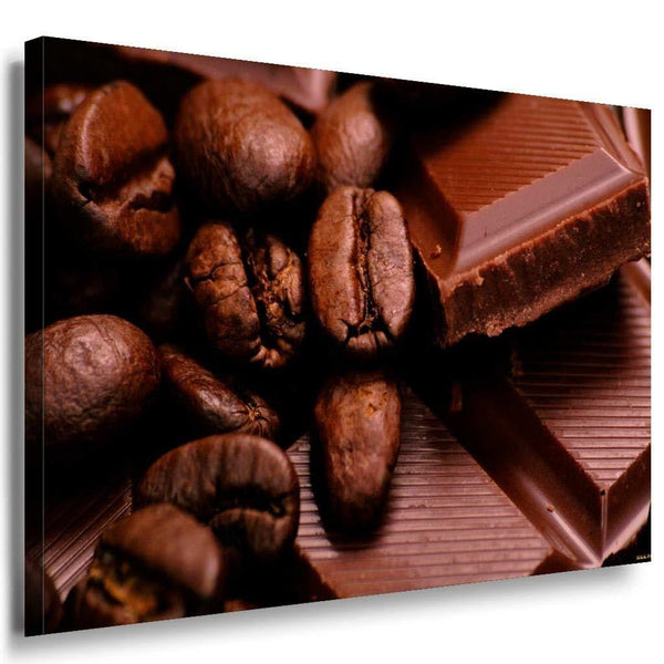 Kaffebohnen Schokolade Leinwandbild AK Art Bilder Mehrfarbig Kunstdruck XXL