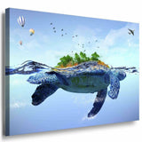 Schildkrote Ozean Gros Leinwandbild AK Art Bilder Mehrfarbig Kunstdruck Wandbild