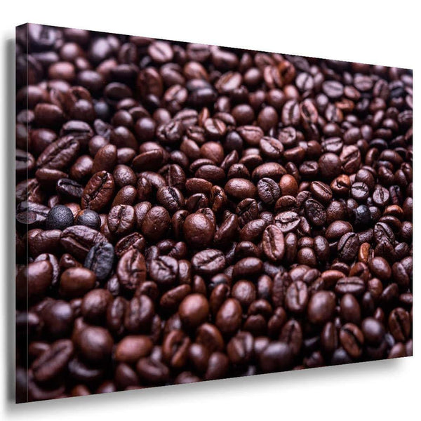 Kaffee Bohnen Makro Leinwandbild AK Art Bilder Mehrfarbig Kunstdruck Wandbild