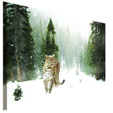 Schneeleopard im Wald Leinwandbild AK Art Bilder Wanddeko Wandbild Kunstdruck