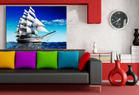 Segelschiff Leinwandbild AK Art Bilder Mehrfarbig Wandbild Kunstdruck TOP XXL