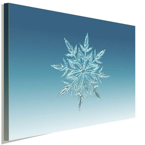 Eiskristall Schneefloke Weihnachten Blau Leinwandbild AK ART Wanddeko Wandbild