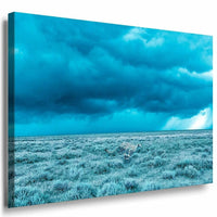 Blauer Wolken Sturm Leinwandbild AK Art Bilder Mehrfarbig Kunstdruck Wandbild