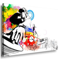 DJ DJ Mixer Leinwandbild AK Art Bilder Mehrfarbig Wandbild Made in Germany
