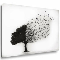 Baum Schwarz Weis Herbst Leinwandbild AK ART Bilder XXL Kunstdruck